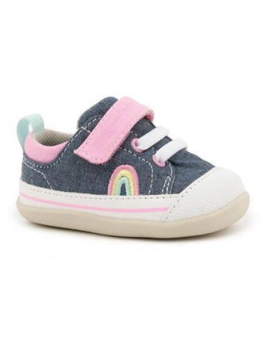 See Kai Run First Walker Stevie Chambray Pink pas cher