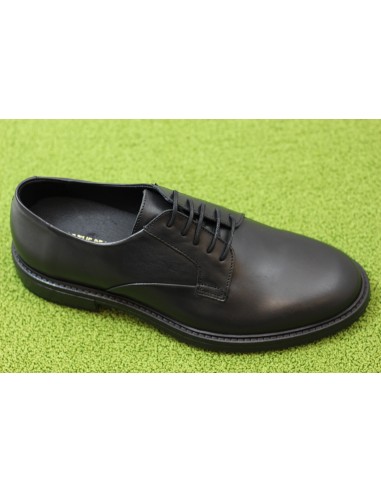 Mens Stanley Derby Oxford - Black Leather 50% de réduction en Octobre 2024