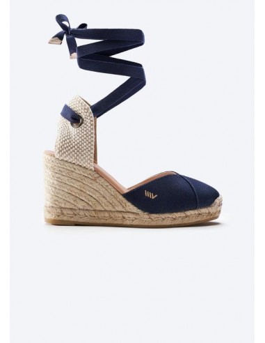 Culip Canvas Espadrille Wedges brillant des détails fins