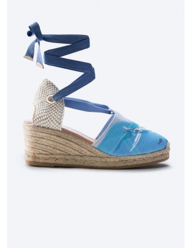 Escala Mediterranean Dreams Canvas Espadrille Wedges en ligne