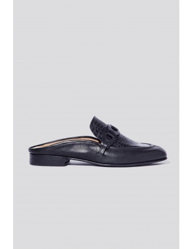 Pilar Mule in Black Croc-Effect des créatures d'habitude