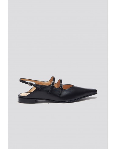 Cata Buckle Flat in Black destockage