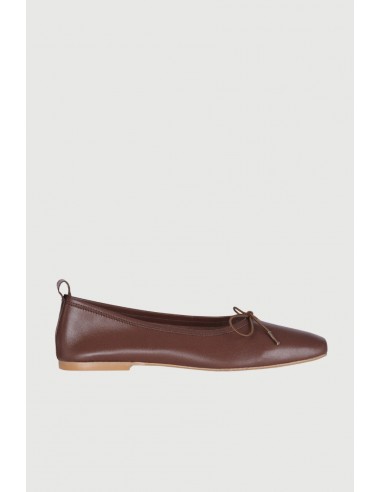 Sienna Ballet Flats in Chocolate Leather pas cher