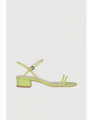 Maisie Sandals in Lime-coloured Leather Dans la société mordern