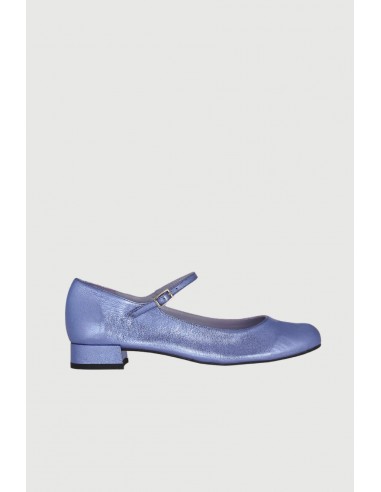 Emilia Mary Janes in Blue Metallic Leather une grave pollution 