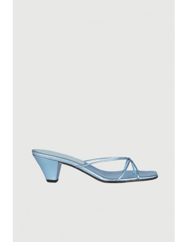 Lottie Sandals in Blue Metallic Leather hantent personnes