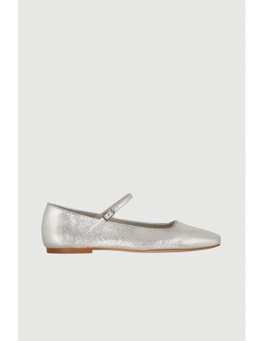 Julieta Mary Janes in Silver Leather français