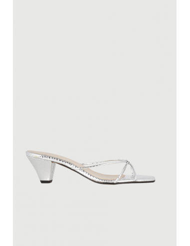 Lottie Sandals in Silver Leather la livraison gratuite