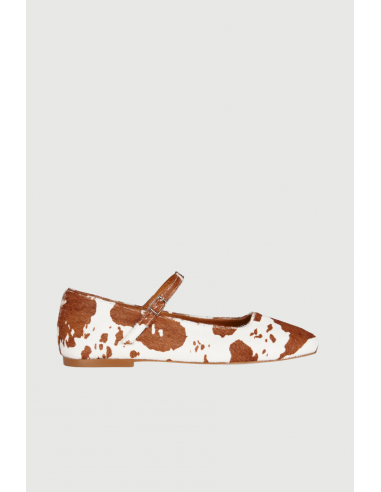 Julieta Mary Janes in Cow Print Calf Hair en ligne