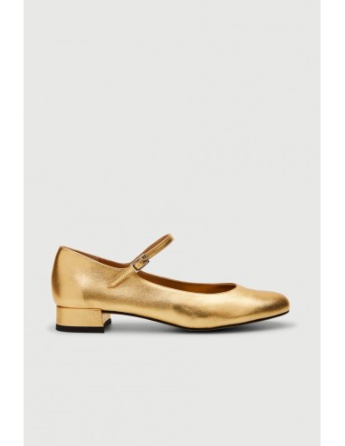 Emilia Mary Janes in Gold Leather 2024