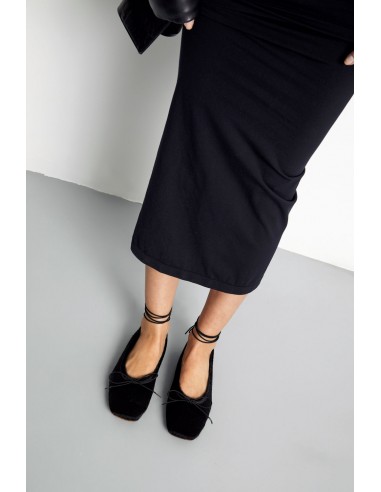 Sienna Ballet Flats in Black Calf Hair Par le système avancé 