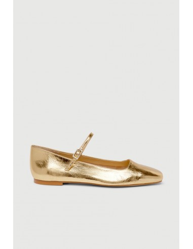 Julieta Mary Janes in Gold Leather france