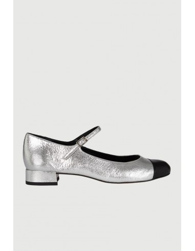 Lola Mary Janes in Silver Leather Pour