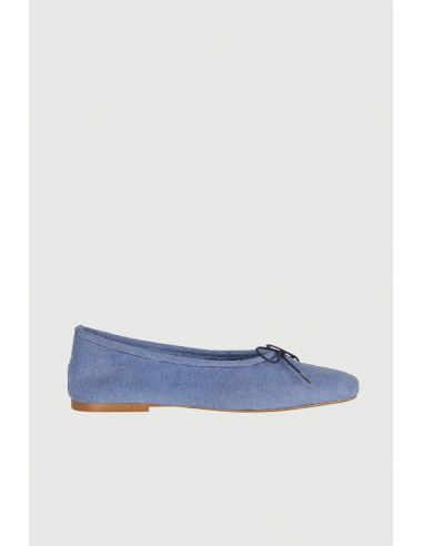 Sienna Ballet Flats in Marine Cotton Terry de votre