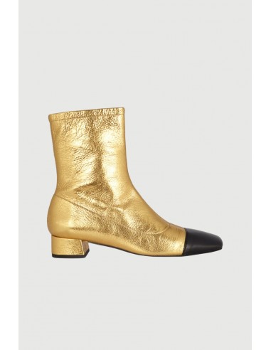 Laurie Ankle Boots in Gold Leather pas cher