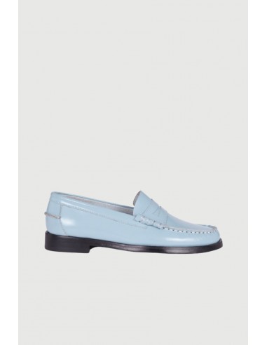 Zoe Loafers in Blue Leather solde