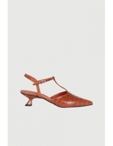 Camila Pumps in Caramel croc-effect Leather Venez acheter