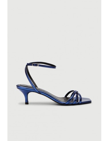 Uma Sandals in Metallic Ocean-coloured Leather de la marque