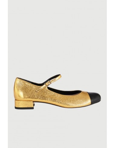 Lola Mary Janes in Gold Leather votre