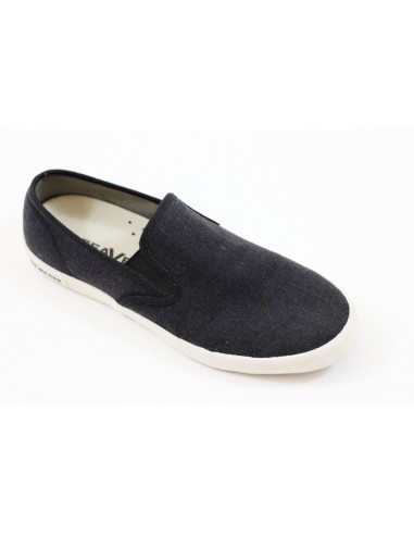 Seavees Women's Baja Slip On - Black Linen livraison et retour toujours gratuits