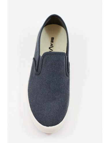 Seavees Men's Baja Slip On - Navy Linen en linge