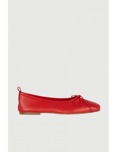 Sienna Ballet Flats in Red Leather ouvre sa boutique