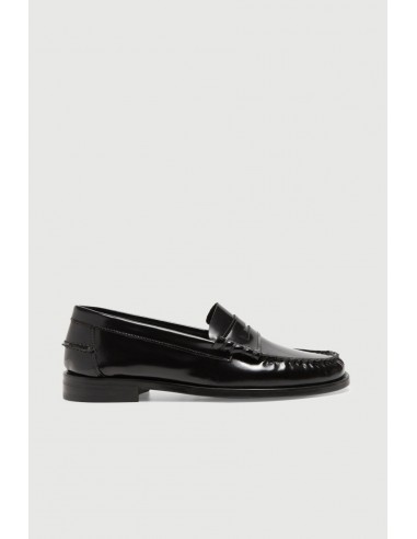 Zoe Loafers in Black Leather destockage