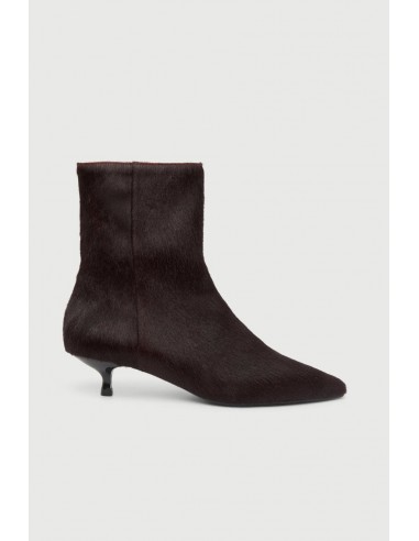 Paula Ankle Boots in Burgundy Calf Hair En savoir plus