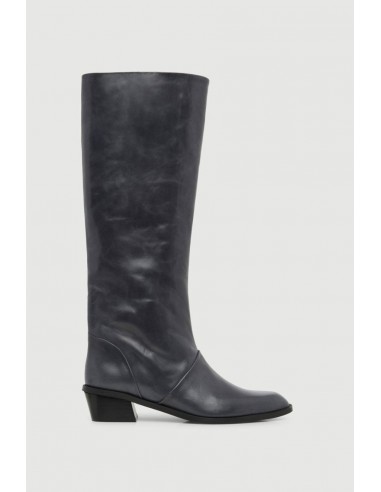 Sarah Boots in Grey Leather de pas cher