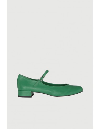 Emilia Mary Janes in Grass-coloured Leather acheter