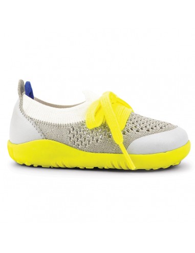 Bobux Step-up Play Knit gris blanc jaune votre